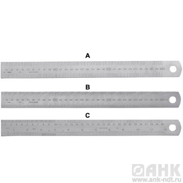 Линейки Vogel нержавеющие со считыванием слева направо жесткие